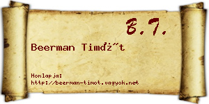 Beerman Timót névjegykártya